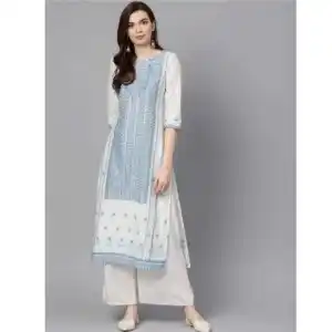 Tunik Panjang Motif Songket dengan Celana Palazzo